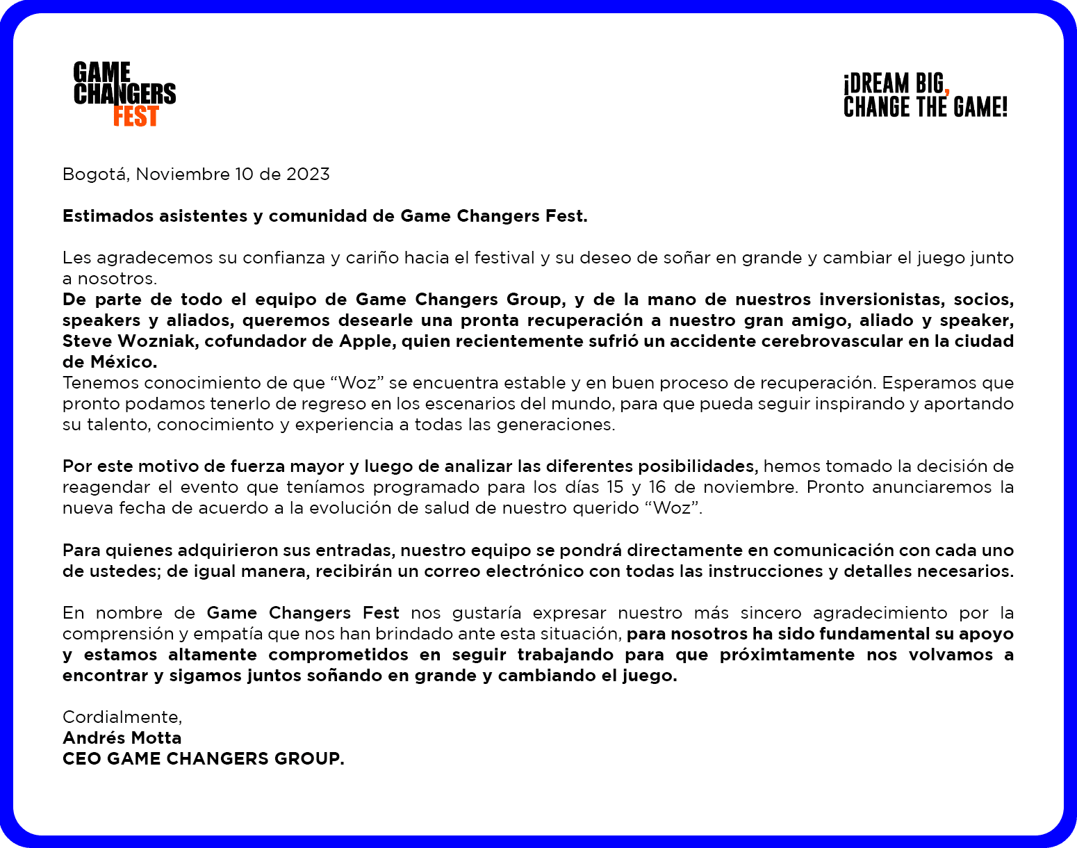 COMUNICADO CGF